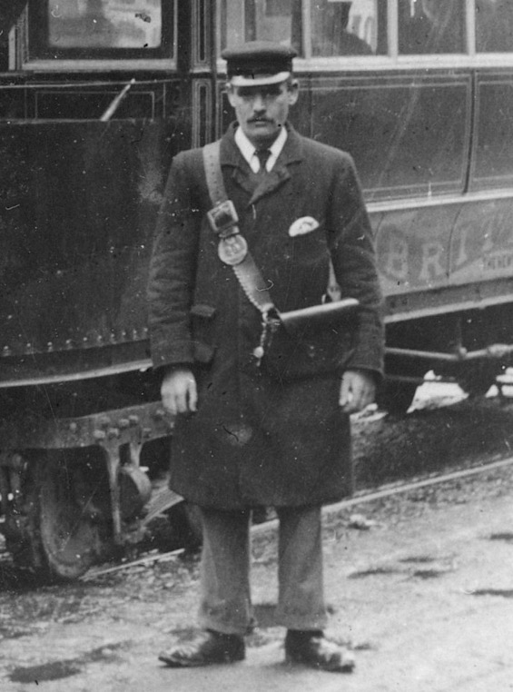 Birmingham and Aston Tramways Steam Tram conductor 1901